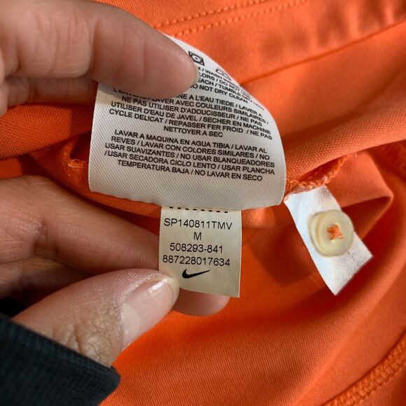 Nike Golf Shirt Womens M Medium Tangerine Tour Performance Dri Fit Collared Polo - Picture 9 of 12